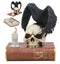 Ebros Raven Crow Perching On Skull with Ancient Book Jewelry Trinket Box 8.5"H