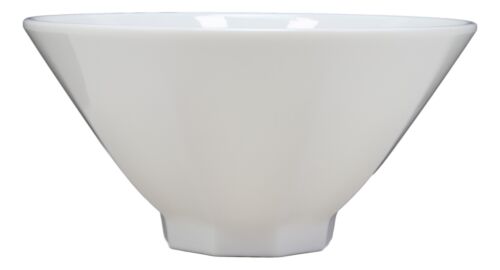 Contemporary Octagon White Jade Melamine Large 8"Dia Soup Salad Bowls 42oz Set 2