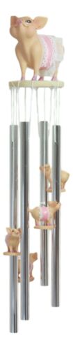 Mother Goose Nursery Rhymes Miss Piggy Pink Pig With Apron Wind Chime 21"Long