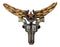 Rustic Western Bison Bull Cow Skull W/ Horseshoe Star Bullet Casings Wall Decor