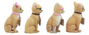 Ebros Set of 4 Adorable Tea Cup Chihuahua Dog Holding Humorous Signs Small Figurines 4.25"Tall