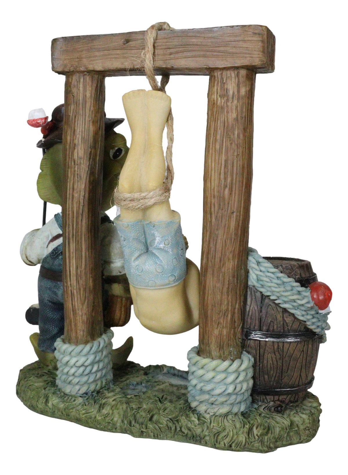 Bait And Tackle Wharf Sea Bass Fish With Fishing Pole Tied Up Fisherman Figurine - Ebros Gift