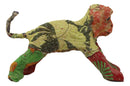 Playful Jungle Monkey Hand Crafted Paper Mache In Colorful Sari Fabric Figurine