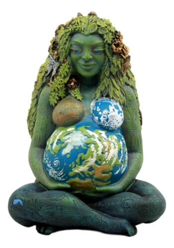 Ebros 7" Millennial Gaia Mother Goddess Te Fiti Statue Oberon Zell (Earth Green)