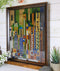 Ebros Frank Lloyd Wright Cactus Flowers Stained Glass Plaque Wall Hanger 15"H