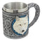 Ebros Celtic Direwolf Ghost White Wolf Coffee Mug 14oz Animal Totem Spirit Wolf Mug