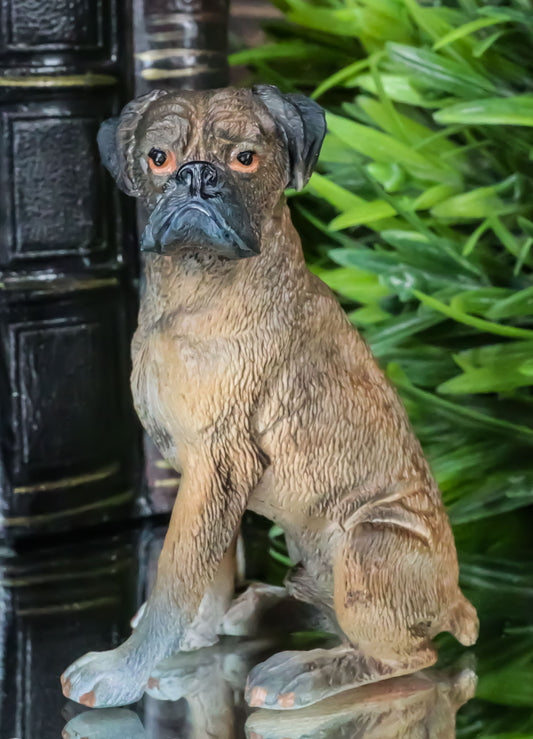 Realistic Pet Pal Adorable Sitting Brindle Boxer Dog Dollhouse Mini Figurine