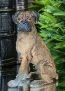Realistic Pet Pal Adorable Sitting Brindle Boxer Dog Dollhouse Mini Figurine