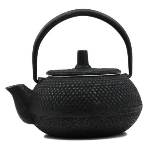Ebros Japanese Tetsubin Black Cast Iron Teapot Imperial Hobnail Design Tea Pot 9 fl oz