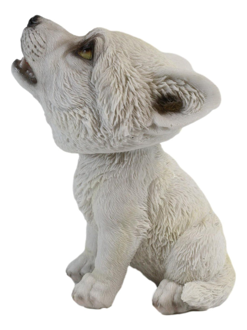 Ebros Wildlife Cries of The Night Howling White Snow Wolf Bobblehead Figurine