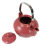 Ebros Gift Imperial Spotted Texture Teapot With Stainless Steel Handle 28oz (Red)