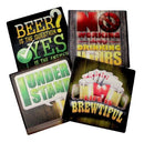 Ebros All About Beer Life is Brewtiful Men Gift Ceramic Coaster Set Of 4