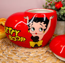 Vintage Red Heart Shaped Love Betty Boop Ceramic Cookie Jar Collectible Figurine
