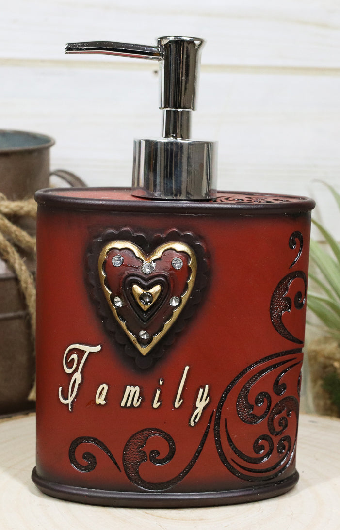 Rustic Western Family The Lord Is My Shepherd Heart Scroll Soap Pump Dispenser