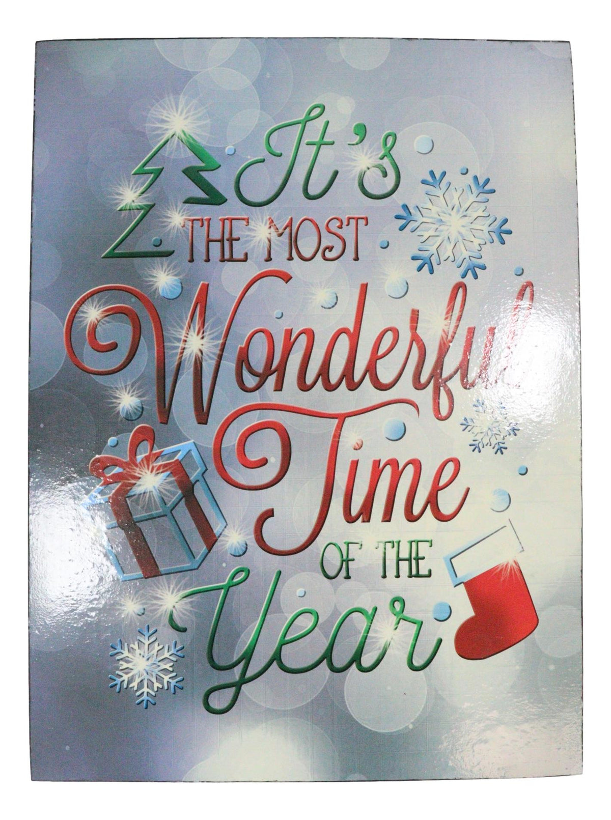 Set of 2 Holiday Festive Season Joyful Merry Christmas Greeting Sign Wall Decors