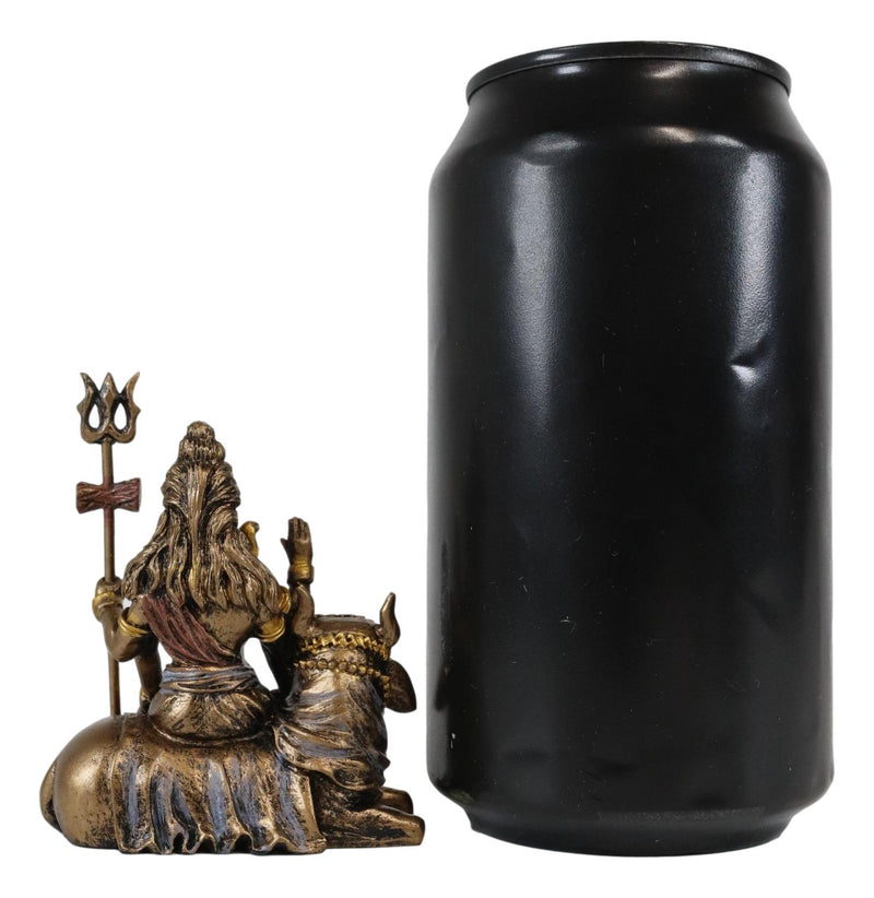 Vastu Hindu God Lord Shiva Mahadeva Sitting On Nandi Bull Miniature Figurine