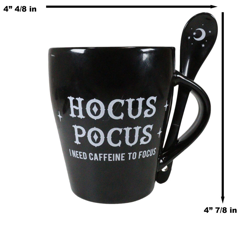 Witchcraft Wicca Hocus Pocus Crescent Moon Stars Coffee Mug And Spoon Set