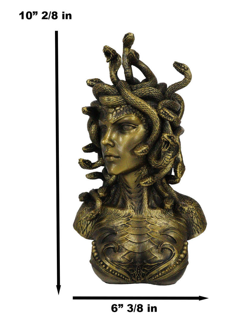 Greek Mythology Gorgon Sisters Goddess Medusa With Wild Snakes Hair Bust Statue