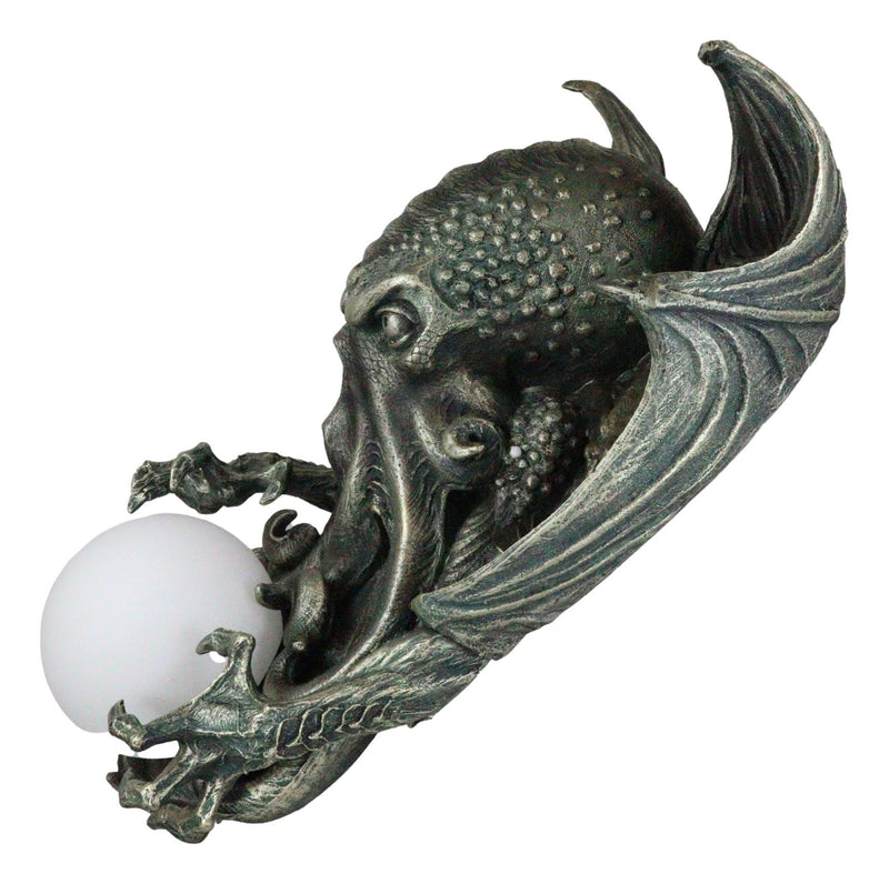Great Old Ones Cthulhu Kraken Octopus Holding Spherical Ball Lamp Wall Sconce