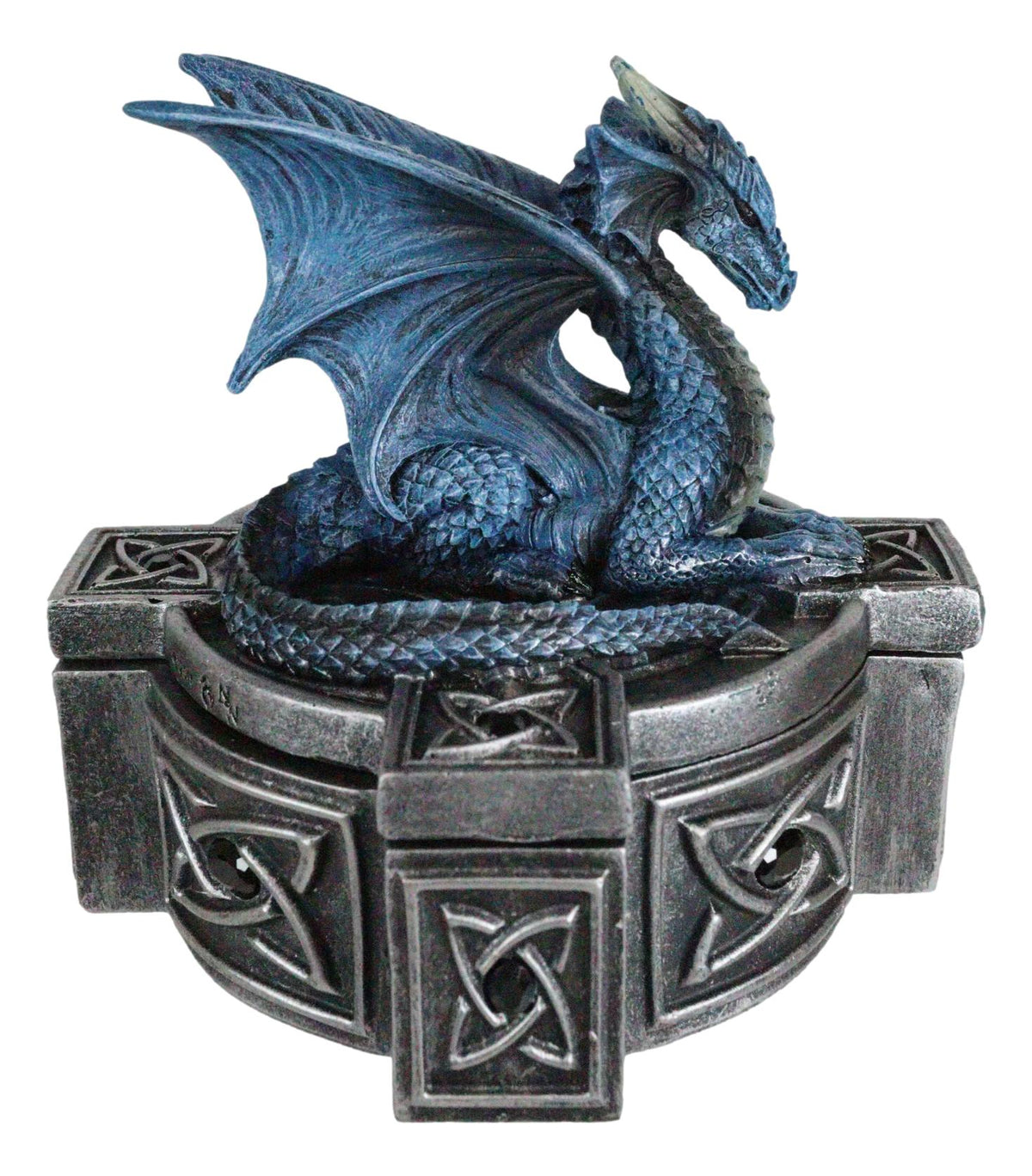 Ebros Celtic Cross Bifrost Altar Drake Dragon Jewelry Box Sculpture Trinket Box - Ebros Gift