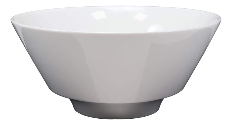 Contemporary Large White Porcelain Trapezoid Round Bowls 44oz 8.5"Dia Set Of 3