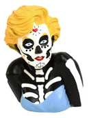 Day of The Dead Sugar Skull Blonde Marilyn in Blue Tie Tube Top Figurine 4" Tall