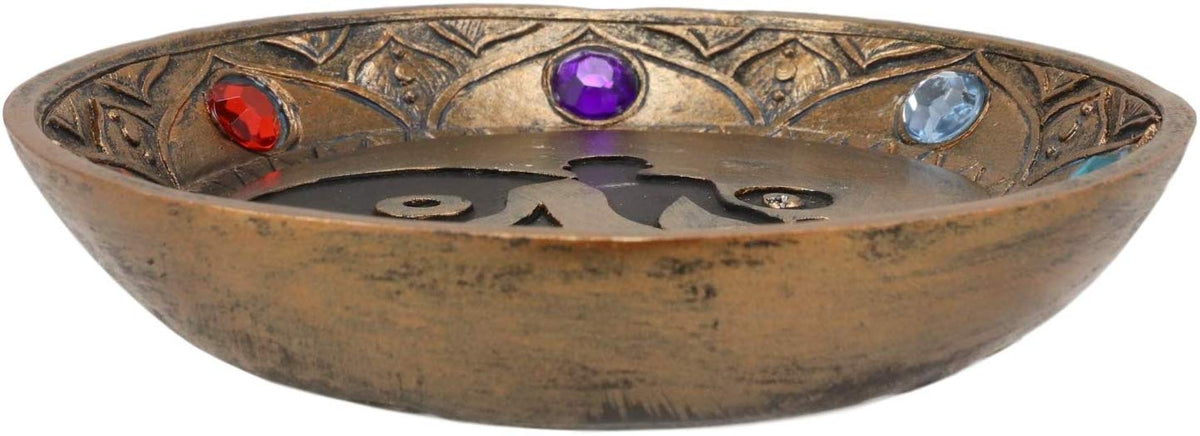 Ebros Yin Yang Symbol with Chakra Beads Incense Sticks Holder Burner 5" Diameter - Ebros Gift
