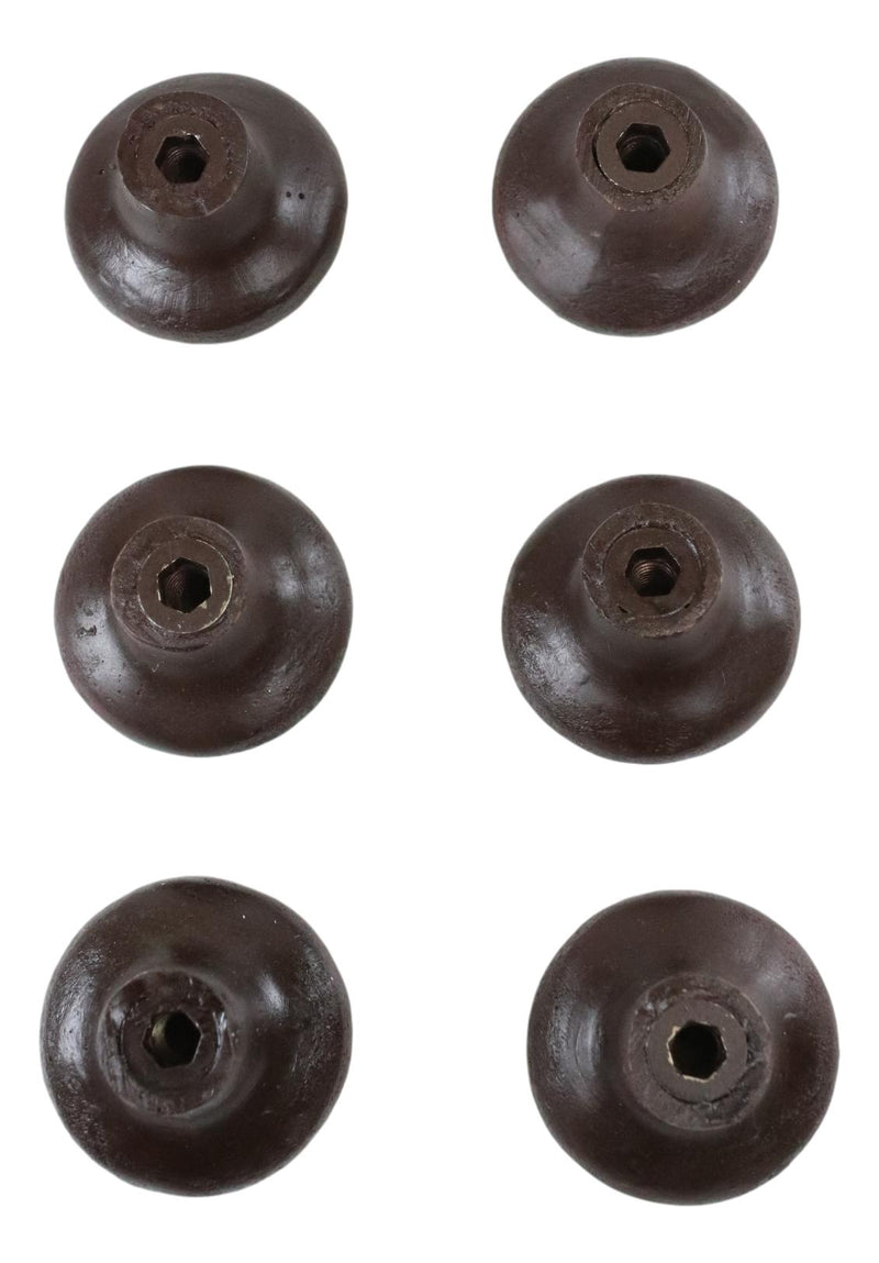 Set Of 6 Western Rustic Faux Tooled Leather Green Borders Cabinet Door Knobs