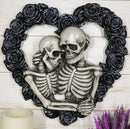 Ebros Our Love is Eternal Skeleton Lovers on Black Rose Wreath Wall Sculpture