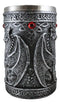 Large Silver Celtic Twin Dragon Fire Drakes Coffee Mug Beer Stein Tankard 14oz