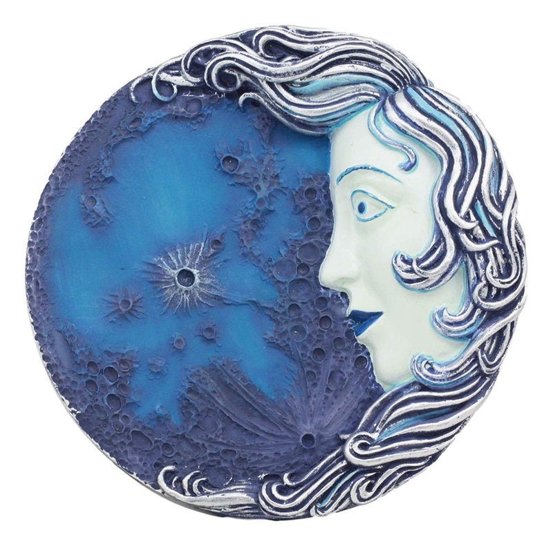 Ebros Luna Selene Moon Goddess Decor Wall Plaque 5.25" Diameter Wiccan Wicca Art Decorative Sculpture by Oberon Zell