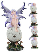 Ebros Goddess Amethyst Fairy Sitting On Filigree Orb Statue Night Light