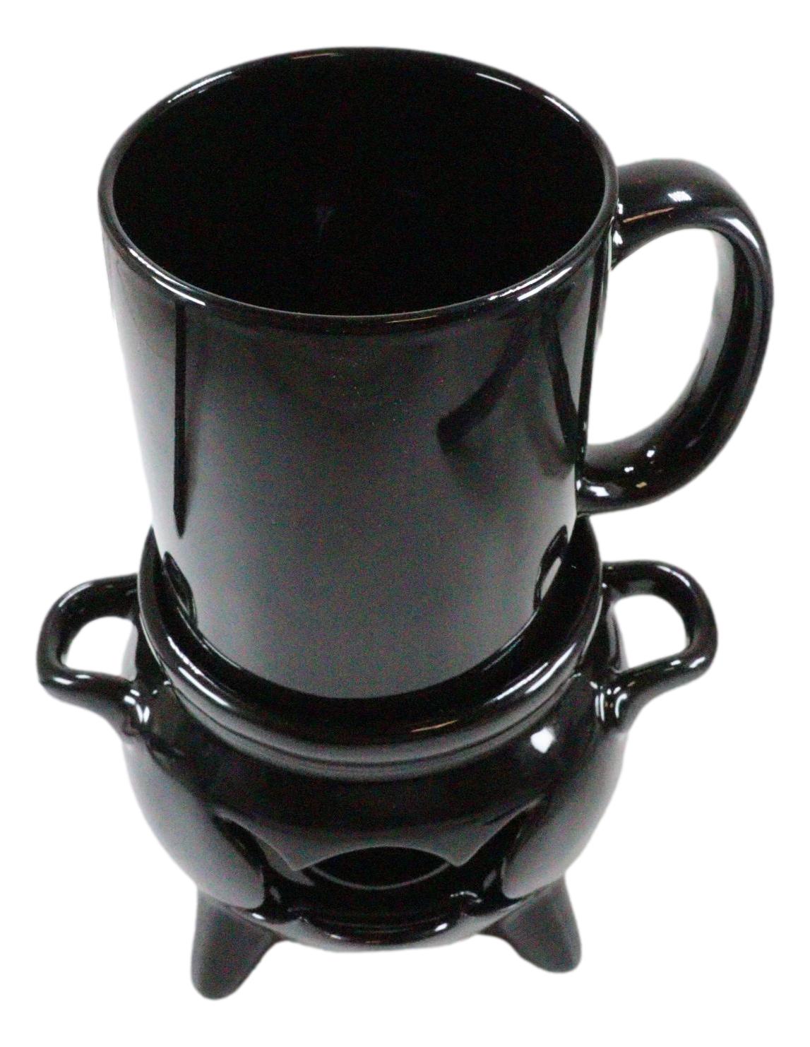 Wicca Triple Moon Cauldron Cup With Candle Holder Mug Warmer Shadow Caster Set