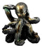 Large Rustic Bronze Deep Ocean Octopus Candle Holder Statue Kraken Sea Monster