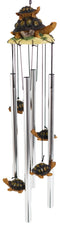 Ebros Reptile Brown Giant Tortoise Mother Piggybacking Hatchling Wind Chime