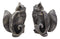 Gothic Angel Winged Cat Gargoyles Left And Right Facing Candle Holder Statue Set