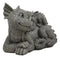 Ebros Piggyback Mother And Baby Dragon Family Faux Stone Resin Statue 10"L