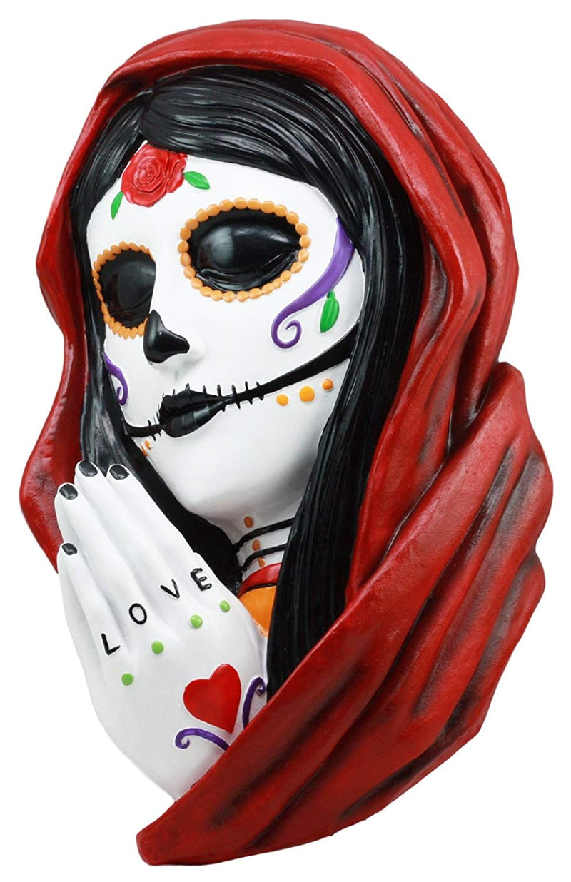 Ebros Day Of The Dead Lady Of Death Wall Decor Figurine 15.5"Tall La Dama De La Muerte Sugar Skull 3D Wall Plaquev