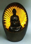 Ebros Mediating Buddha Internal Energy LED Light Sculpture Bodhisattva Enlightenment