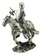 Ebros Medieval Suit of Armor Knight With Poleaxe On Cavalry Horse Statue 9" Long Medieval Warfare Heavy Cavalry Champion With Pollaxe Decorative Figurine