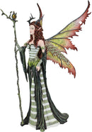 Ebros Greenwoman Dryad Fairy with Merlin's Staff Statue 19" Tall Amy Brown Fae