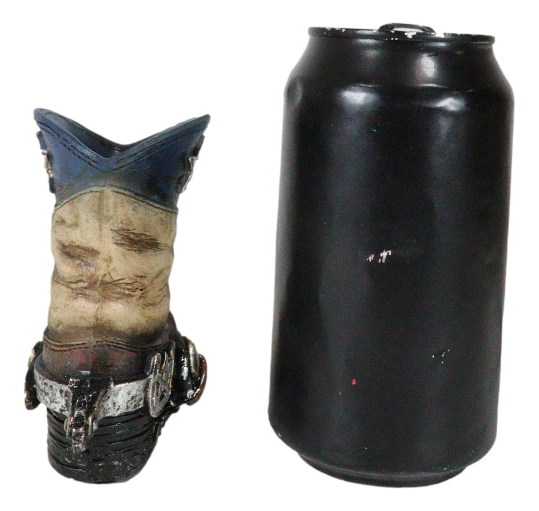 Rustic Western Texas State Flag Fancy Cowboy Boot With Spur Toothpick Holder - Ebros Gift