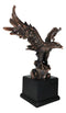 Large Majestic Bald Eagle Landing On Cliff Rock Bronze Electroplated Figurine