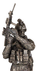 Large Modern Warfare Infantry Statue 14"H Military Rifle Unit Soldier Figurine