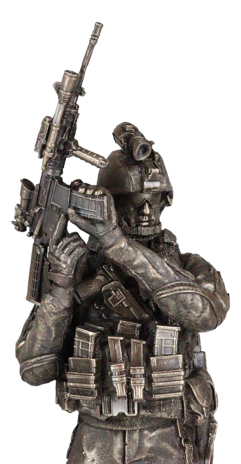 Large Modern Warfare Infantry Statue 14"H Military Rifle Unit Soldier Figurine