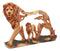 Ebros Large Faux Wood Majestic African Savannah Pride Lion Scene Sculpture