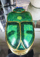 Egyptian Scarab Oracle Amulet 4" Long Symbol of Rebirth Green Scarab Figurine