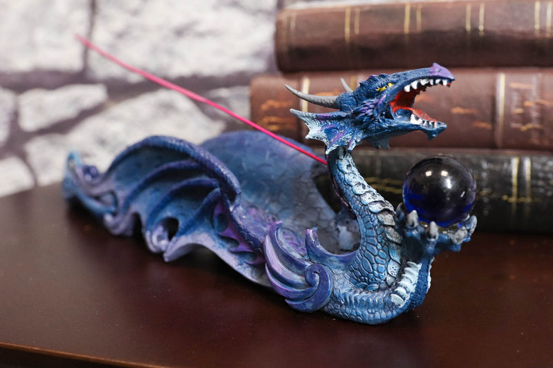 Ebros Myths And Legends Blue Leviathan Deep Sea Dragon Incense Stick Holder Figurine