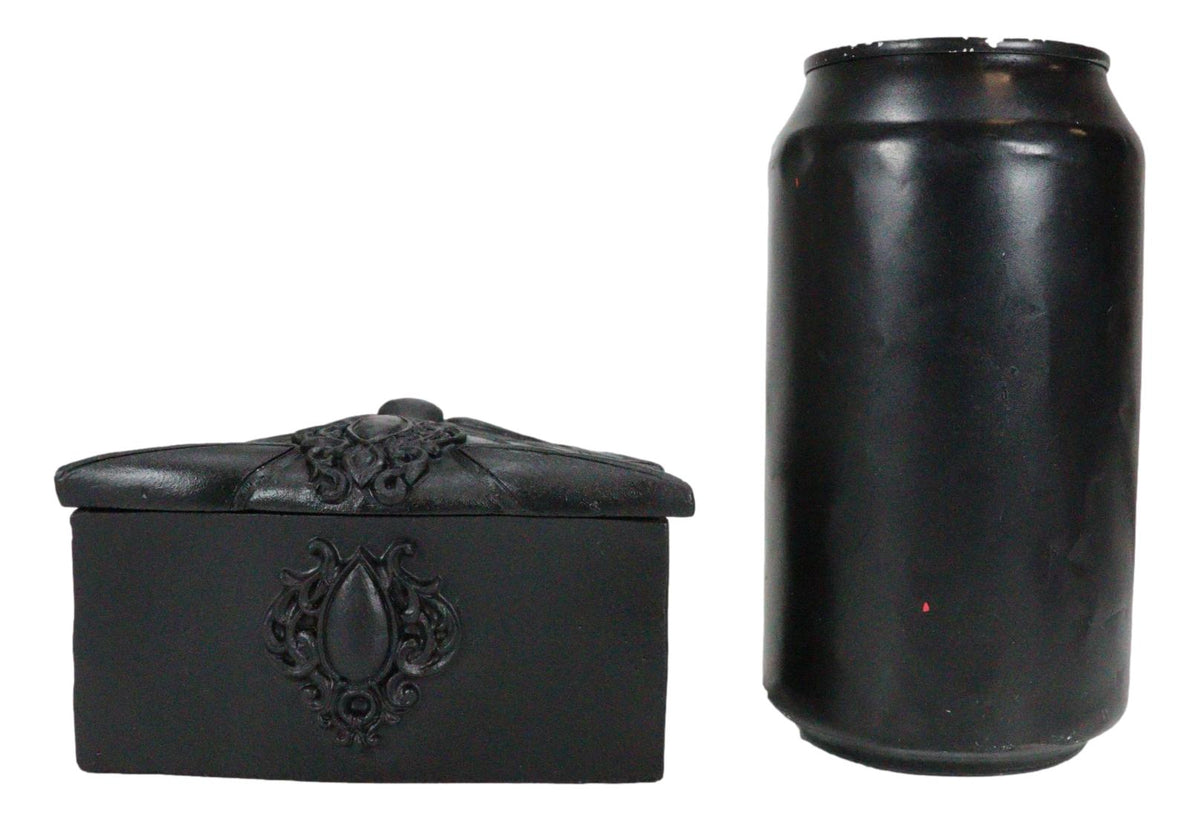 Black Wicca Triple Goddess Sacred Cat Bastet Sculptural Decorative Jewelry Box - Ebros Gift