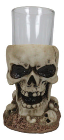 Grinning Giant Skull With Missing Tooth On Skulls Graveyard Shot Glass Shooter